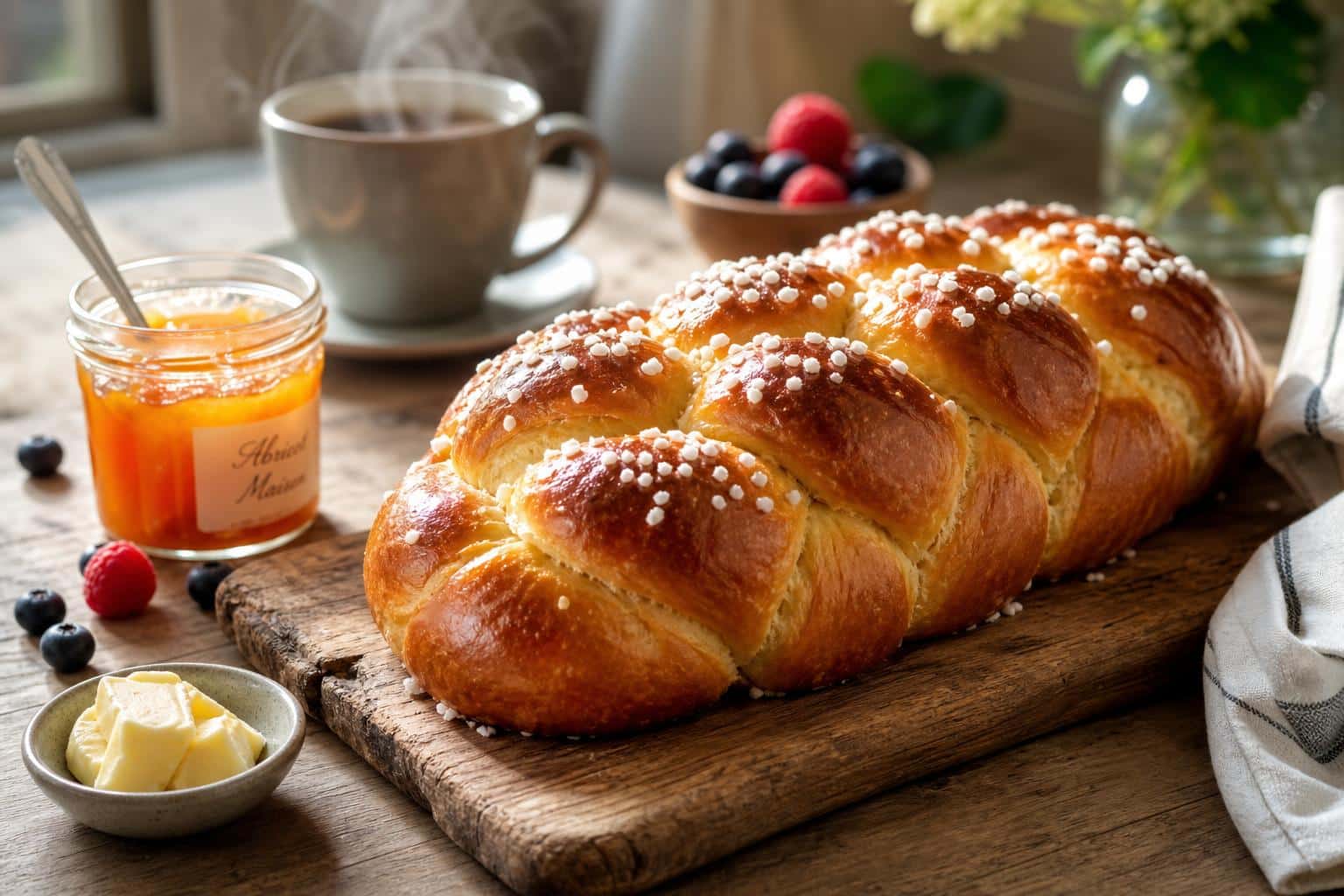 Brioche tressee: pour le brunch dimanche découvrez notre recette de brioche tressée, parfaite pour un brunch dominical gourmand et convivial. facile à préparer et délicieusement moelleuse, elle ravira toute la famille.