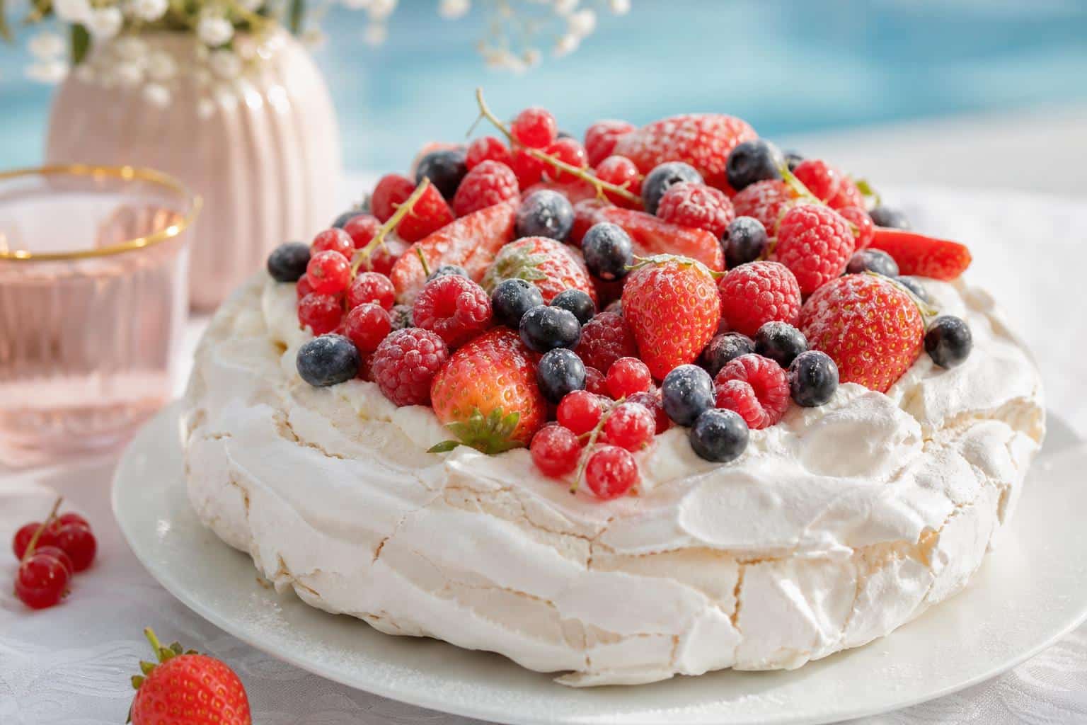 Pavlova fruits rouges: dessert leger ete découvrez notre recette légère de pavlova aux fruits rouges, le dessert parfait pour l'été, frais et délicieux.