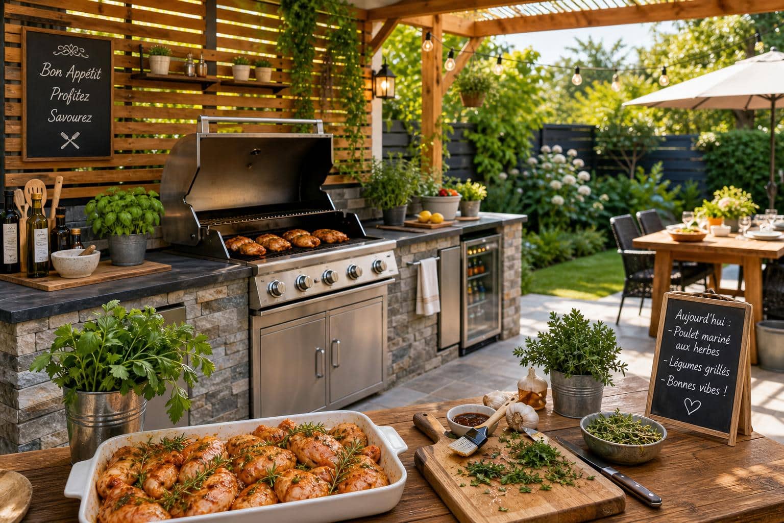 Poulet grille citron-herbes: BBQ d'ete découvrez notre recette de poulet grillé au citron et aux herbes, parfaite pour un bbq d'été savoureux et parfumé.